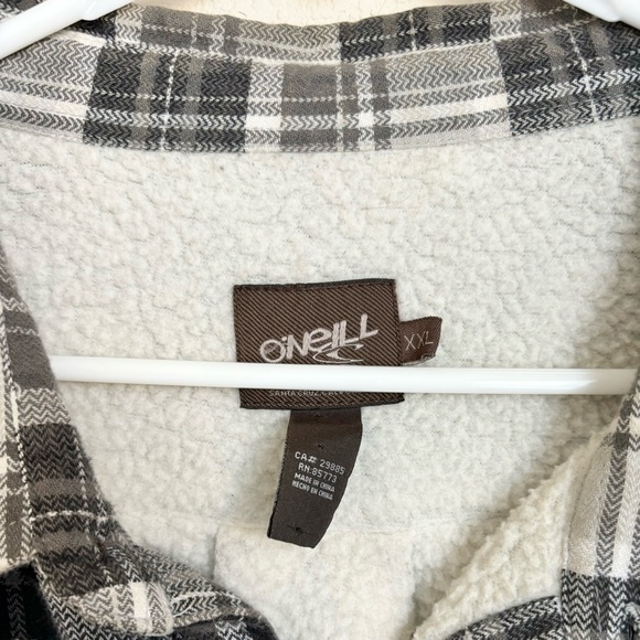 Oneill Mens Grey Extra Large Over Coat Jacket Lined Flannel 100% Cotton Outdoor - Picture 5 of 11